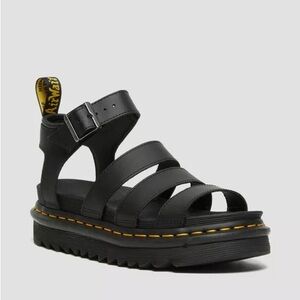 Dr. Martens Hydro Leather Strap Sandals in Black